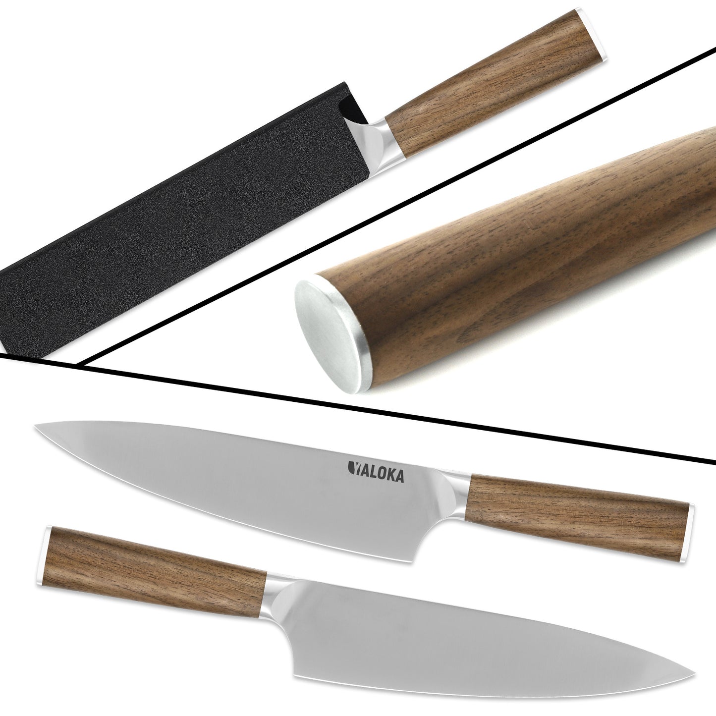 Chef Knife - 8-Inch Professional Japanese Kitchen Knife, Ultra Sharp Gyuto Knife Full Tang Ergonomic Natural Wood Handle, Cooking Knife With Gift Box