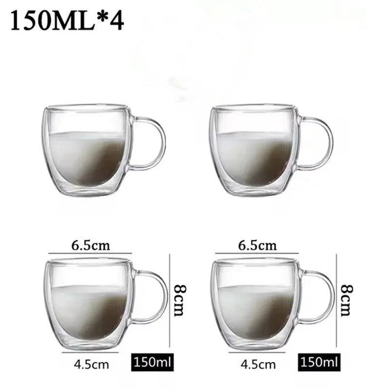 80/250/350/450ml Heat-Resistant Glass Cups Handmade