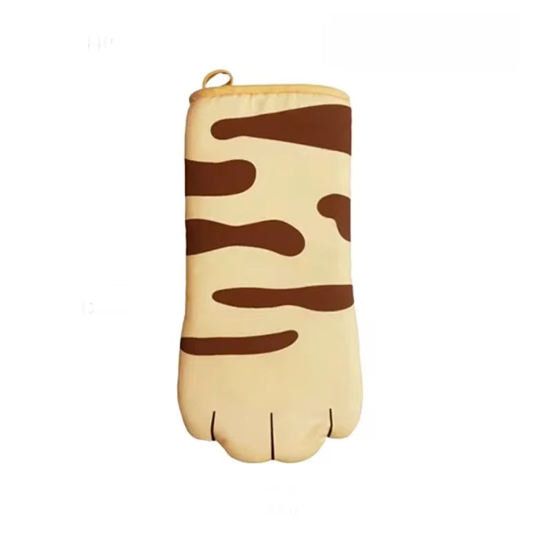 Long Cotton Oven Gloves Cute Cat Paws Insulation Gloves