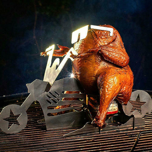 Funny American Motorcycle BBQ Chicken Grilling Roast Rack