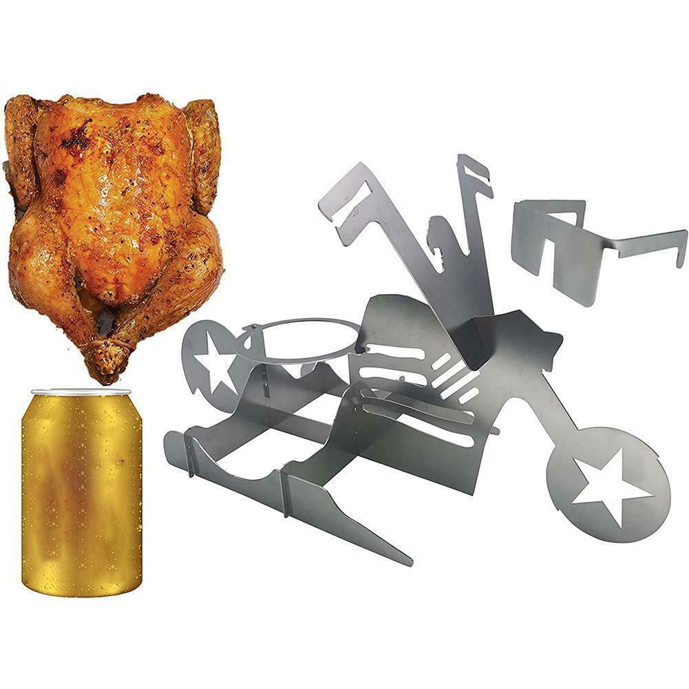 Funny American Motorcycle BBQ Chicken Grilling Roast Rack