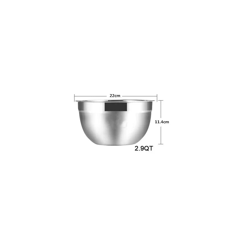 6 pcs Set Stainless Steel Mixing Bowls