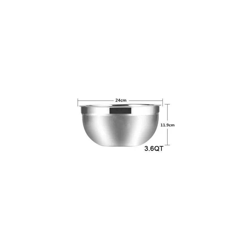 6 pcs Set Stainless Steel Mixing Bowls