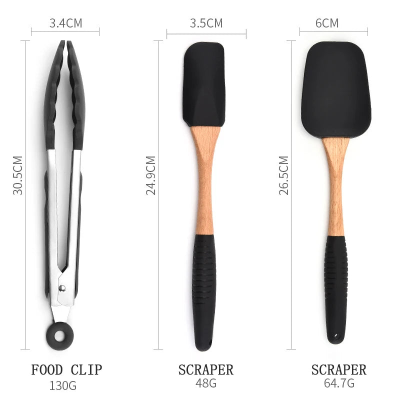 Silicone and Wooden Kitchen Accessories