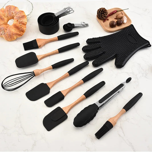 Silicone and Wooden Kitchen Accessories