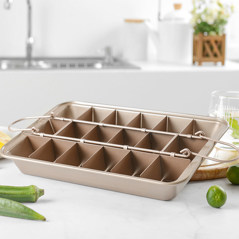 Solid Bottom Thickened Square Brownie Pan with Divider