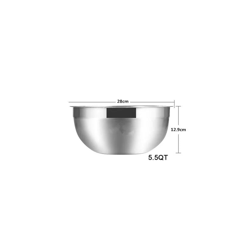 6 pcs Set Stainless Steel Mixing Bowls