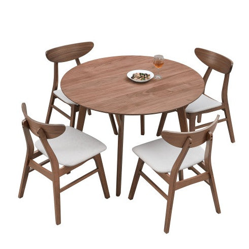 42"  Round Wooden Dining Table For 4