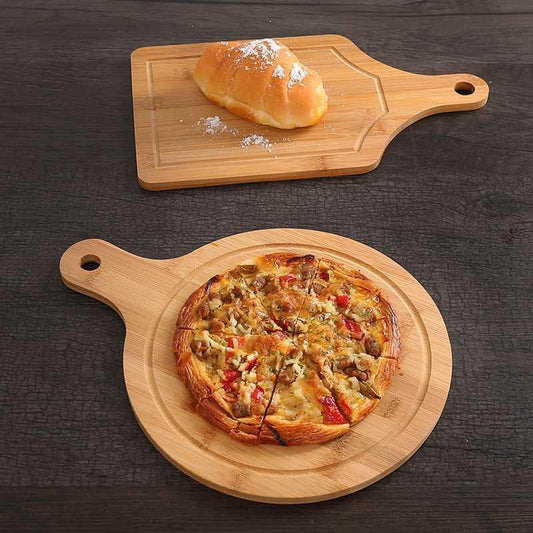 Round or Square Wooden Chopping Board with Handle