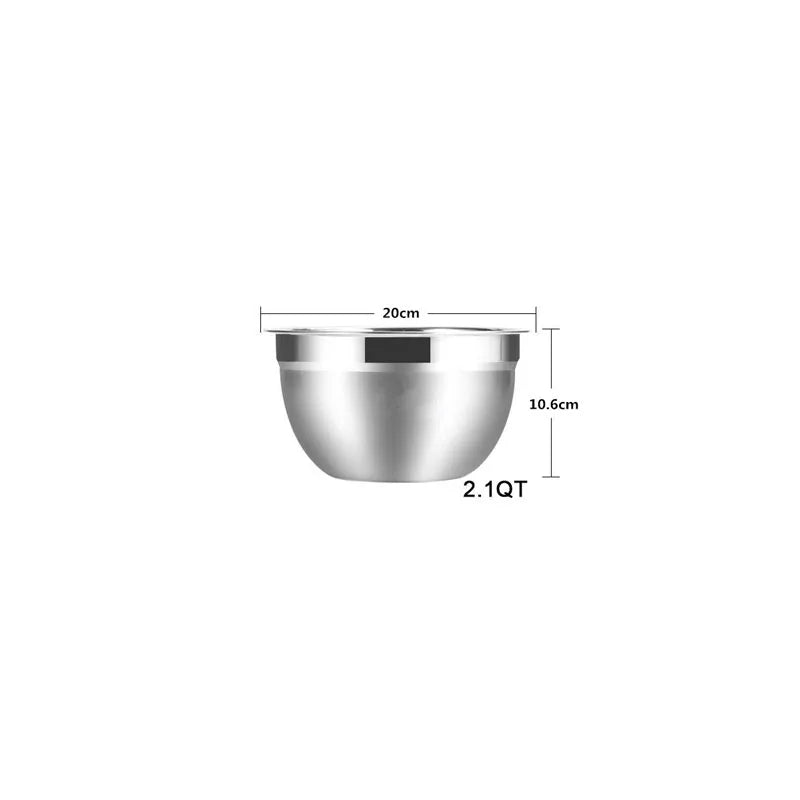 6 pcs Set Stainless Steel Mixing Bowls