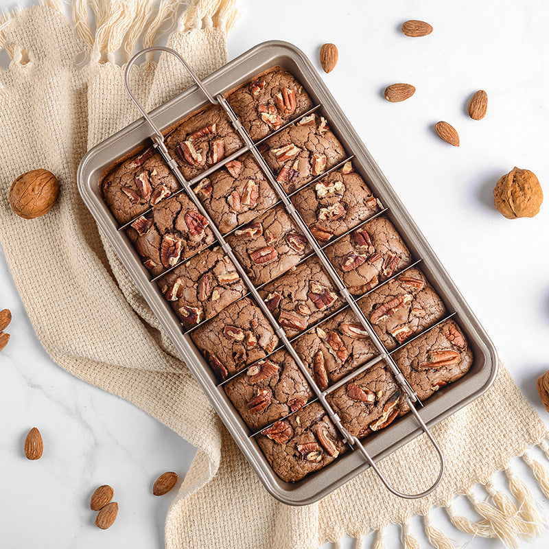 Solid Bottom Thickened Square Brownie Pan with Divider