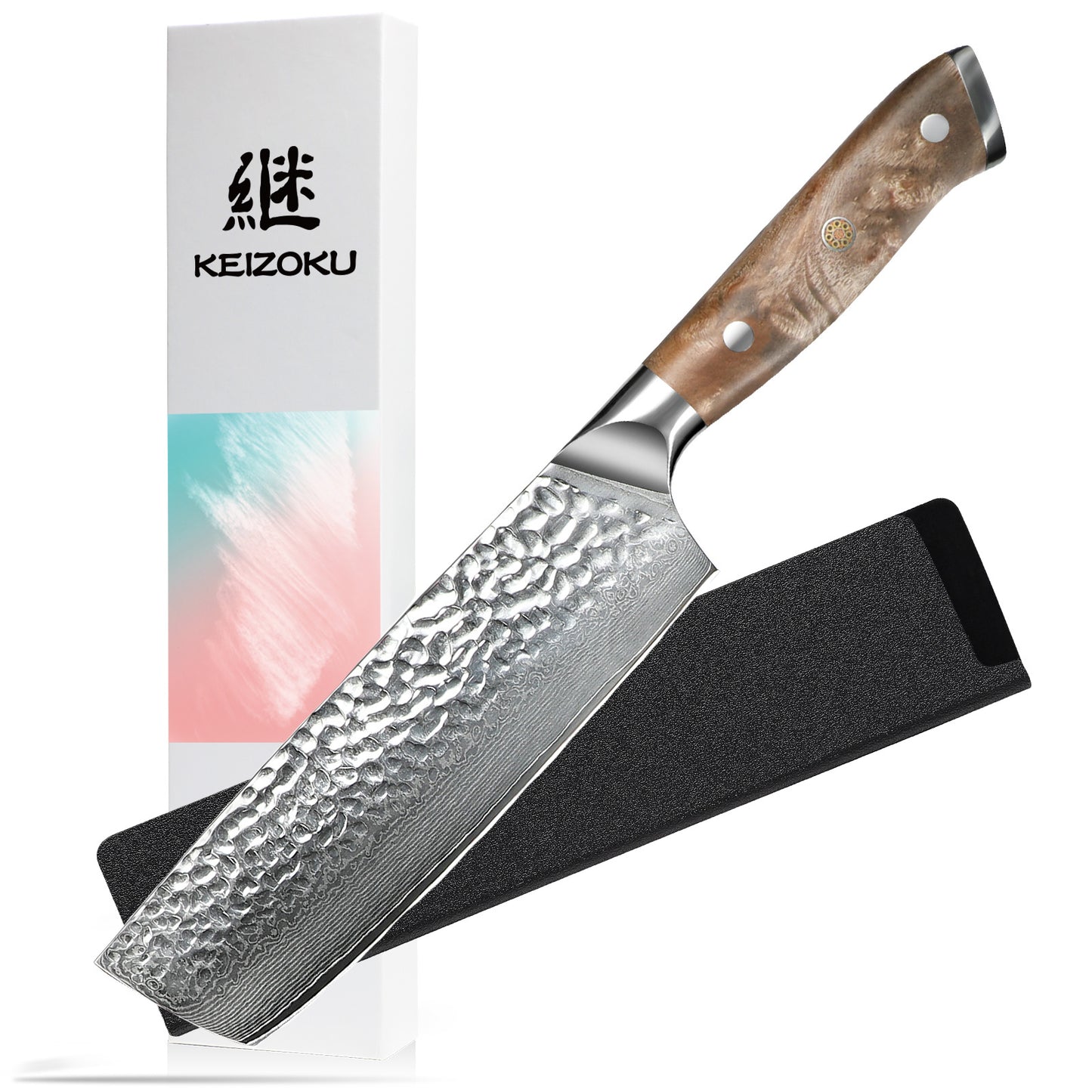 Damascus Chef Knife, 10Cr15MOV Japanese Kitchen Knives Set With Full Tang G10 Handle, Professional Chef Knife For Kitchen, Sheath & Gift Box