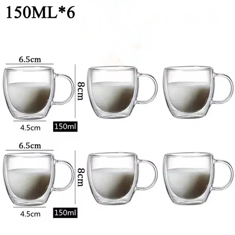 80/250/350/450ml Heat-Resistant Glass Cups Handmade