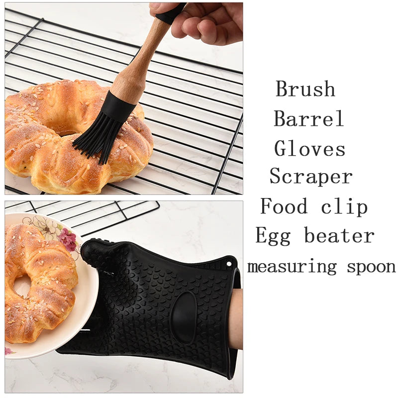 Silicone and Wooden Kitchen Accessories