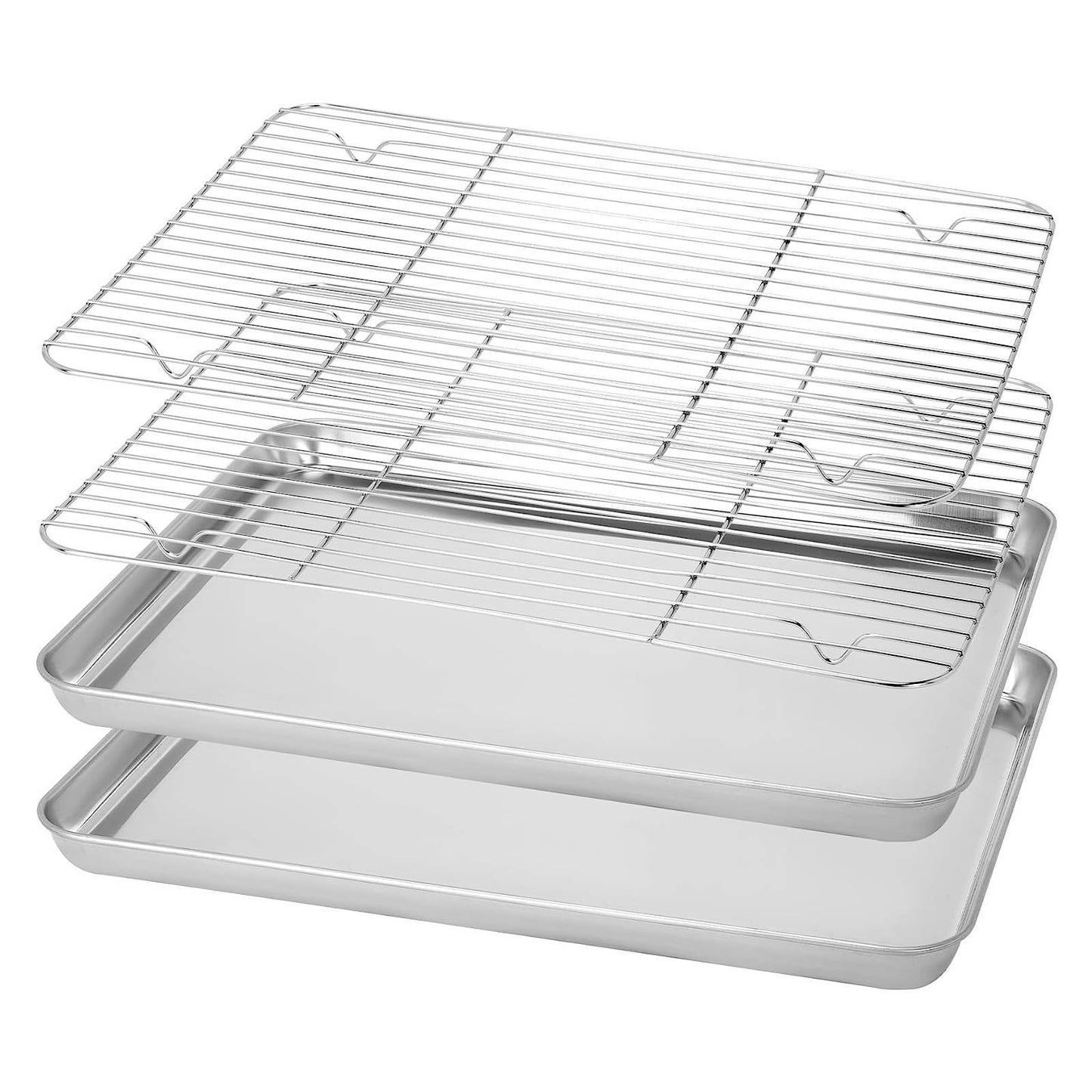 Stainless Steel Baking Pan Toaster Oven Pans Grid Baking Dish BBQ Cookie Cake