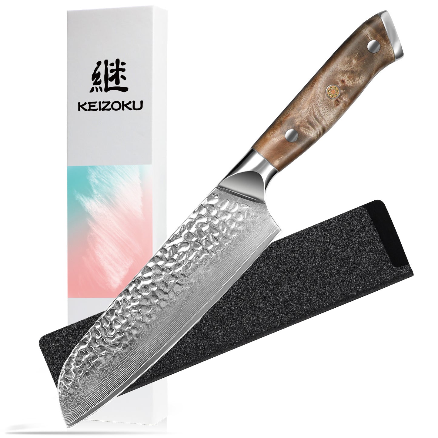 Damascus Chef Knife, 10Cr15MOV Japanese Kitchen Knives Set With Full Tang G10 Handle, Professional Chef Knife For Kitchen, Sheath & Gift Box