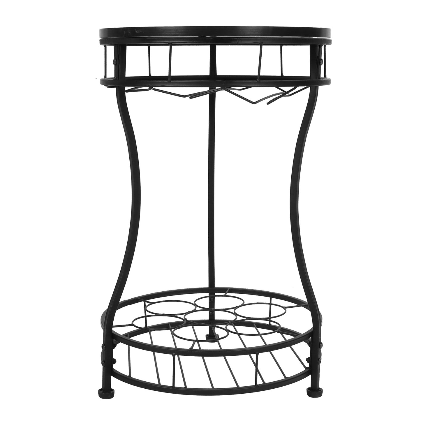 Round Freestanding Iron Wine Rack Organizer Wine Bottle Holder for Kitchen Restaurant Bar