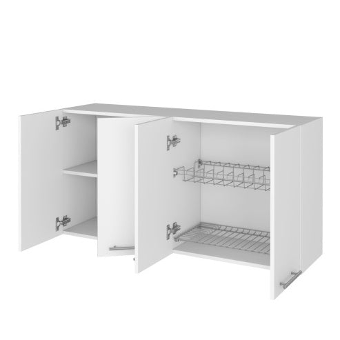 Kitchen Cabinet Durham, Four Doors, White Finish