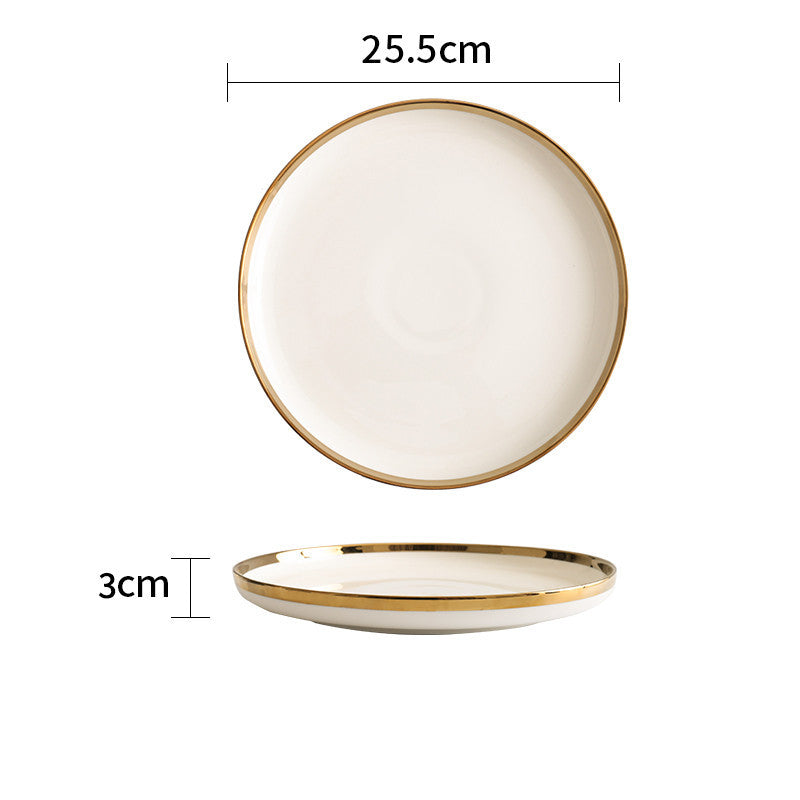 Porcelain with Gold Trim Bowls and Plates Set