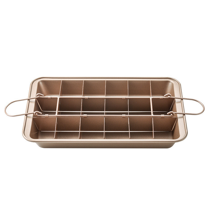 Solid Bottom Thickened Square Brownie Pan with Divider